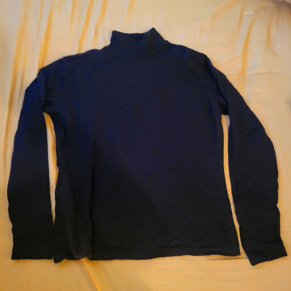 Merino Wool Black Vintage Turtleneck Sweater